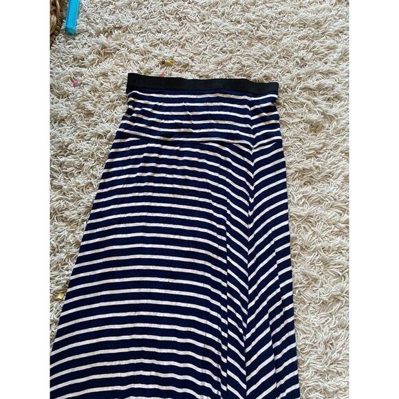 BCBGMAXAZRIA Skirt Karolin BCBG Max Azria Striped Long White Blue Medium - Picture 4 of 6